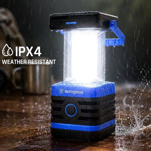 Go-To Solar Rechargeable Lantern For Camping And Hiking, 1000 Lumen LED Light With 5 Modes, IPX4 Water Resistant in rain
