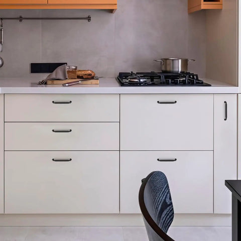 Premium Matte Black Cabinet Handles And Drawer Pulls 5 Inch 10 Pack Heavy Duty Zinc Alloy Kitchen Hardware on modern drawers.
