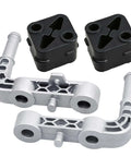 Upgrade Your Ride With This Durable Reinforced Rear Exhaust Muffler Hanger Support Bracket Kit For Ram 1500 Including 3.0L And 5.7L Models Featuring Heavy Duty Steel Build Plus Rubber Isolators To Cut Vibration For Peak Performance, kit with two black isolators and two silver brackets