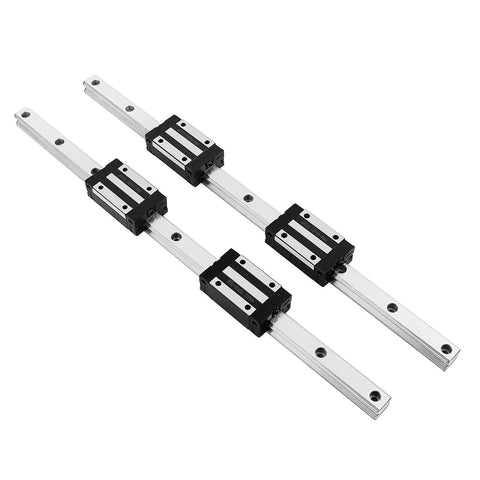 Two Pack 500mm Linear Sliding Rail Guide Set With Four HGH20CA Carriage Blocks for smooth motion on 3D printers and CNC machines