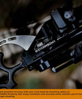 Close-up of FENRIS Rear Picatinny Rail For Crossbow Black Aluminum No Fuss Easy Install With Screws And Self Locking Washers.