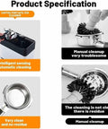 Electric Portafilter Cleaner And Knock Box Offers Hella Easy Cleanup For Home Baristas Quick Grounds Removal Covers 51mm And 58mm Ports, showing automatic cleaning with barista tools.