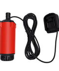 Slick Cordless Submersible Pump Battery Operated Water Transfer Badass For Quick Flood Cleanup And Yard Draining Solid Stainless Steel Build, red unit with black cord.