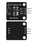 4 Piece 38KHz IR Transmitter And Receiver Sensor Modules Kit showing front and back view of high sensitivity receiver module