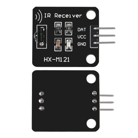 4 Piece 38KHz IR Transmitter And Receiver Sensor Modules Kit showing front and back view of high sensitivity receiver module