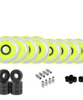 Millennium Gripper Roller Hockey Wheels With Hybrid Ceramic Bearings Yellow X Soft 74A 80mm 8 Wheels Pack 16 Bearings Spacer Set