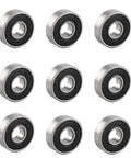 Nine 608RS ball bearings arranged in a grid; steel housing with black rubber seals, 8x22x7mm