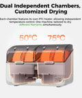 Dual Independent Heating Chambers Filament Dryer Box For 4 Spools Heats Up To 75C With 200W PTC, dual chamber view
