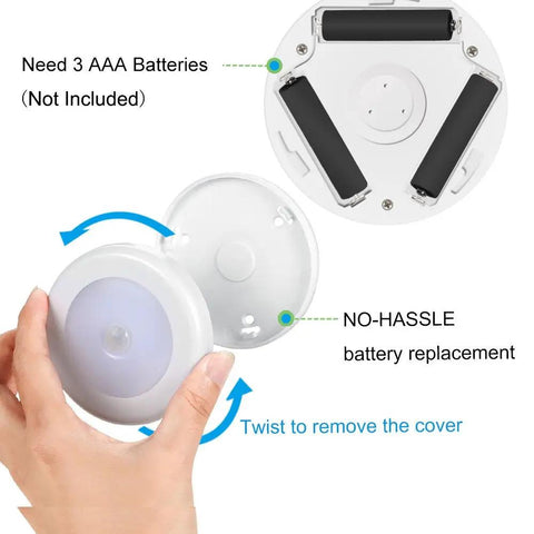 Upgraded 3.15 Inch Wireless Motion Sensor Light Cordless Battery Powered No Wires Needed Stick On LED Night Light For Closet Stair Hallway Under Cabinet And Kitchen Warm White Pack Of 3
