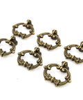 6 Sets Distressed Antique Brass Vintage Cabinet Pulls With Drop Ring Handles For Dresser Drawers And Cupboards 1.9 In By 1.8 In