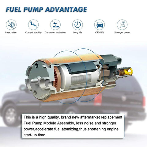 Diagram of Top Notch Electric Fuel Pump Replacement For 2004 2005 2006 Chevy Silverado 1500 Crew Cab 4.8L 5.3L GMC Sierra 1500
