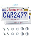 Two Pack Sleek Silver License Plate Frames No Cover State Name Rust Proof Stainless Steel Car Frame With Two Hole Design