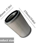 VKHF001 Vacuum HEPA Cartridge Filter Assembly with dimensions 185mm by 270mm, fits Vacmaster Industrial VK811PH and VK1011SIWTH