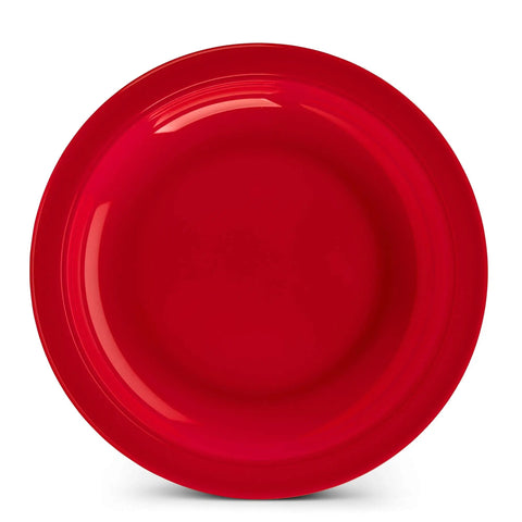 Red Spillproof Lip Plate With Inner Lip Wall For Adults, 9 Inch Non Slip Adaptive Plate For Independence