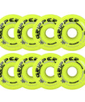 Image of Gripper Crossover Inline Hockey Wheels Set Of 8 76mm Yellow 80A Medium Hardness Urethane With Flex Technology for performance