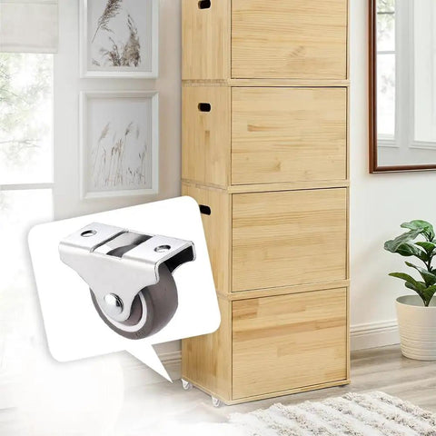 No Sweat Setup One Directional Fixed Caster Wheels Rock Solid Low Profile Rigid Plate for smooth rolling storage cabinet with 1.5 inch wheel.
