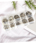 304 Stainless Steel C Shaped Retaining Clips Set 100 Pieces Split Washer Kit For M8 in a compartmented box