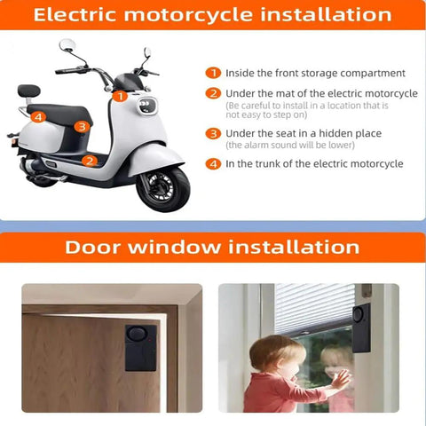 3 Pack Anti Theft Vibration Alarm With Crazy Loud 110dB Siren Adjustable Sensitivity Motion Sensor Burglar Alarm For Doors Windows Bikes Motorcycles Motor Home Security Easy Adhesive Mount