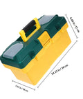 Grab And Go Plastic Toolbox Featuring Nifty Small Parts Compartments For Weekend Warriors And Road Trips 14.15x7.07 inches.