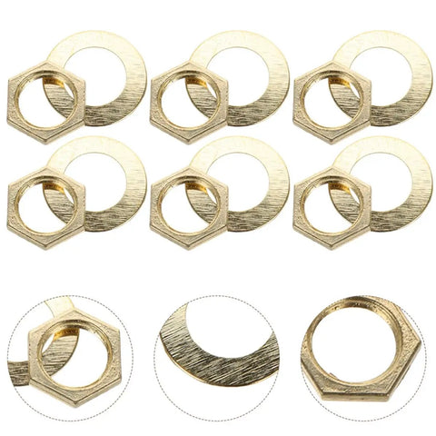 Go-To Clock Washer Set With Nuts And Rubber Rings, 20-Piece Metal Kit For Easy DIY Clock Repair And Mechanism Replacement, Durable Antiaging Materials For Lasting Performance. 20-piece brass washers and nuts set