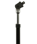Close-up of extendable 1/2 inch drive black breaker bar with twist lock, chrome vanadium shaft for stubborn fasteners heavy duty torque tool