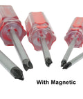 Top Shelf U Type Magnetic Screwdriver Set With Five Spanner Bits Sizes M1.7 To M2.8 Built Like A Tank For Legit Diy Fixes And No Headache Repairs Guaranteed, showing magnetic tips.