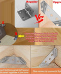 Comparison of regular and upgraded L brackets in Router Table Plate and Furniture Corner Connector Kit with 20 pcs universal brackets.