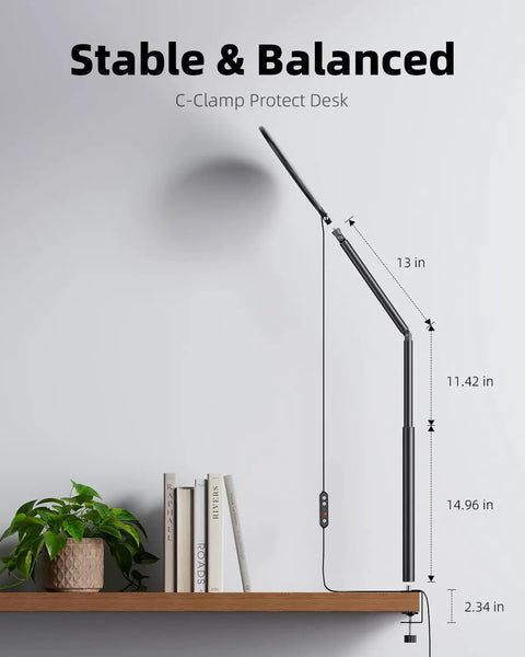 10.2 Inch Ring Light With Stand For Desk Setup 360 Degree Rotating Arm C Clamp Mount Flexible Height