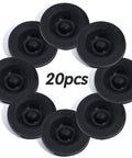 iBroPrat 20pcs 1.98-inch trailer hub cap rubber plugs, top-down view, black for 2000-3500 lb axles