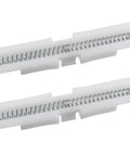 Two Piece White ABS Sliding Guide Rails Kit For Double Folding Doors Top Track Hardware Fastening Fittings Durable ABS Plastic Construction Suitable For One Inch To One And Three Eighths Inch Folding Gate