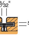 Cross-section of EB-TY Premium Hidden Deck Fastening System With Two And One Quarter Inch Type 305 Stainless Deck Screws diagram