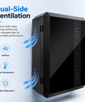 Beast Mode Weatherproof Ev Charger Enclosure With Premium Heavy Duty Pedestal Stand And Secure Combo Lock For Built Different Home Or Commercial Charging Installation, showing dual-side ventilation for stable operation.