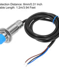 Pro Grade Inductive Proximity Sensor Switch M18 8mm Detection Distance NC Normally Closed NPN DC 6 To 36V 3.9ft Lead Wire