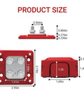 Heavy Duty 450A DC Bus Bar With 4 X M10 Stud Posts, 12 To 48 V Tin Plated Copper Block dimensions shown for automotive use