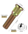 Upgrade Your Ride With Premium Wheel Studs And Lug Nuts Kit Featuring 1/2 Inch Fine Thread 5 Bolt Pattern Designed For Heavy Duty Use And Secure Grip On Most Cars And Trailers. 1/2-inch fine-thread wheel stud and lug nut set, 5 pcs each, for trailers