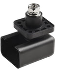 Next Level Heavy Duty 200A Energy Storage Terminal Block featuring high voltage copper connector, side view in black.