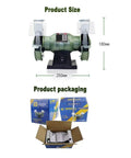 5 Inch Bench Grinder Cranking 3000 Rpm Pure Copper Motor with transparent eye shields and packaging shown.