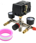 Yellow Bottom Air Compressor Pressure Switch Regulator Kit With Gauge 90 To 120 PSI Connector for home and shop use