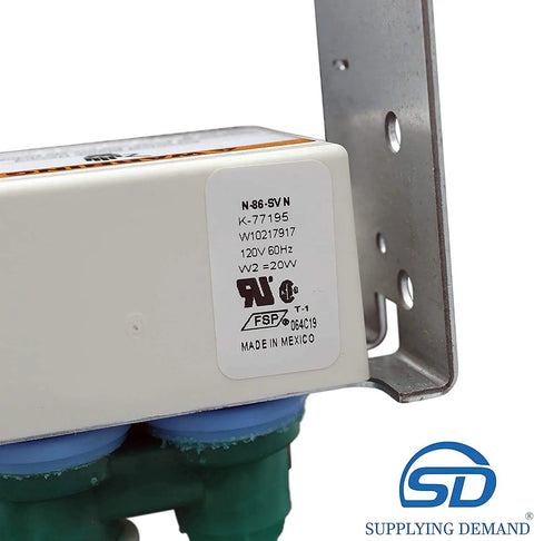 Ice Maker Water Valve Replacement For Model Specific Ice Machines 120V 60Hz 20W close-up showing label and bracket detail
