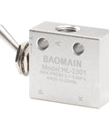 Hand Operated Pneumatic Knob Switch Valve Three Port Two Position Normally Closed With One Eighth Inch Thread, compact design
