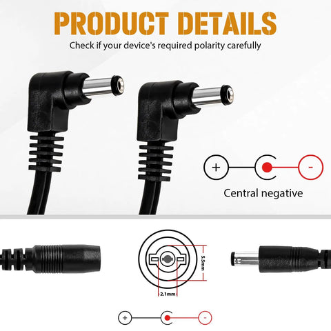 Product details of 6 Way Daisy Chain Guitar Pedal Power Supply For Pedalboard 9V DC 1A Output With Noise Isolation And 9W Rating