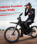 Badass Electric Dirt Bike For Adults Teens, 8000W Brushless Motor Ebike With 60V Dual Battery, off-road riding on sandy terrain.