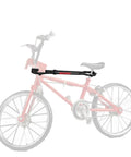 Two Pack Hitch Mounted Bike Rack Adapter With TubeTop Seat Post Mount shown on a red bike with sloped top tube, oversized tubing