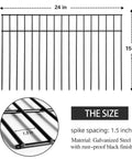 Underground Animal Barrier Fence Kit 30 ft total with 24 in panels and 15 in depth, 1.5 in gap, galvanized steel material.