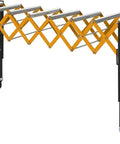 Heavy Duty Adjustable Roller Conveyor Stand With 18 Inch Wide Belt And Locking Swivel Casters supporting long material.