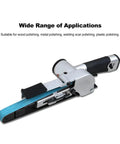 Killer Air Belt Sander For Wood And Metal Crafts Super Lightweight Pneumatic Handheld Tool With Fully Adjustable Multi Angle Sanding Pad.