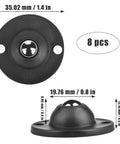8 Pcs Mini Adhesive Caster Wheels 1/2 Inch Self Adhesive Swivel Casters with dimensions and measurements visible