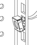 No Fuss Cage Nut Insertion Tool For Three Eighths Inch Square Hole Rack Rails With Patented Tip inserting a cage nut into a rack rail