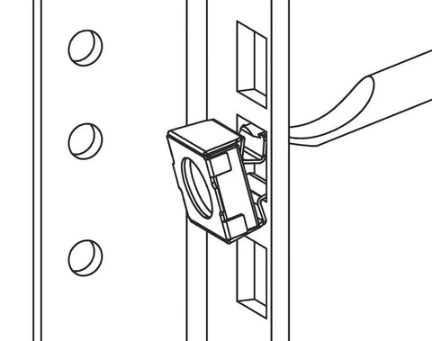 No Fuss Cage Nut Insertion Tool For Three Eighths Inch Square Hole Rack Rails With Patented Tip inserting a cage nut into a rack rail