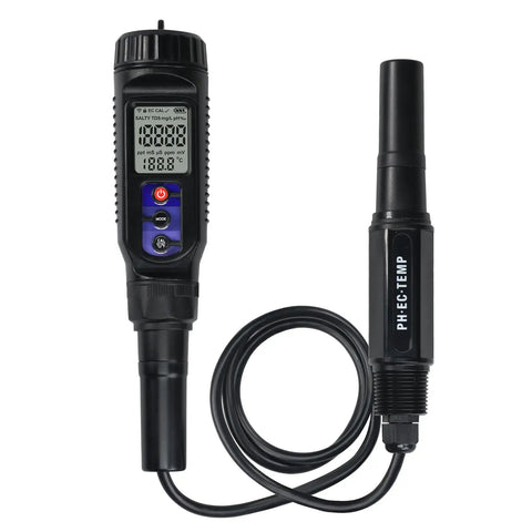 Three In One Digital pH EC Temperature Meter For Food And Fermentation Versatile Waterproof Probe With ATC shown with LCD display